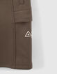 Khaki Jungencargobermudas aus Sweatstoff-6