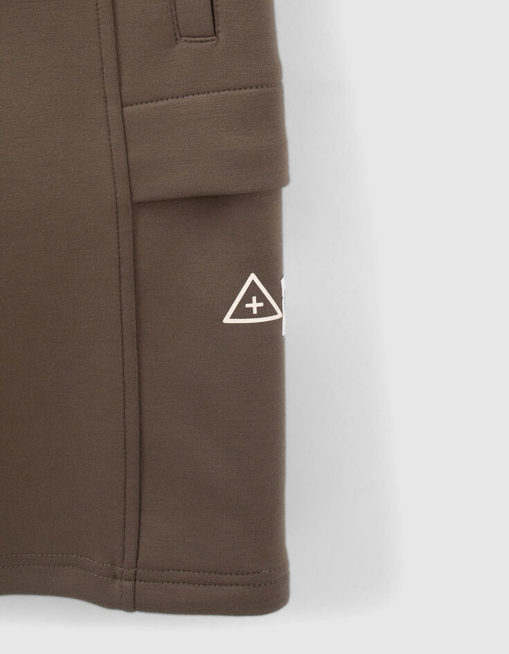 Khaki Jungencargobermudas aus Sweatstoff-6