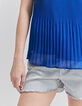 Women’s cobalt recycled pleated top with American armholes-4