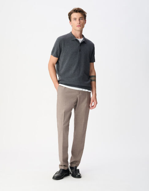 Pantalon de costume beige chin&eacute; TRAVEL SUIT Homme - IKKS