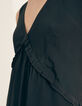 Schwarzes Damenchiffonkleid mit überkreuztem Rücken-4