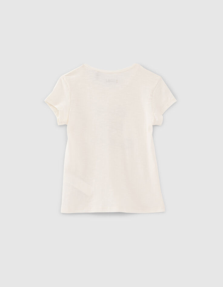 Camiseta crudo algod&oacute;n ecol&oacute;gico mensaje coletero ni&ntilde;a-3