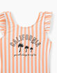 Maillot de bain 1 pièce pêche rayé fille -3