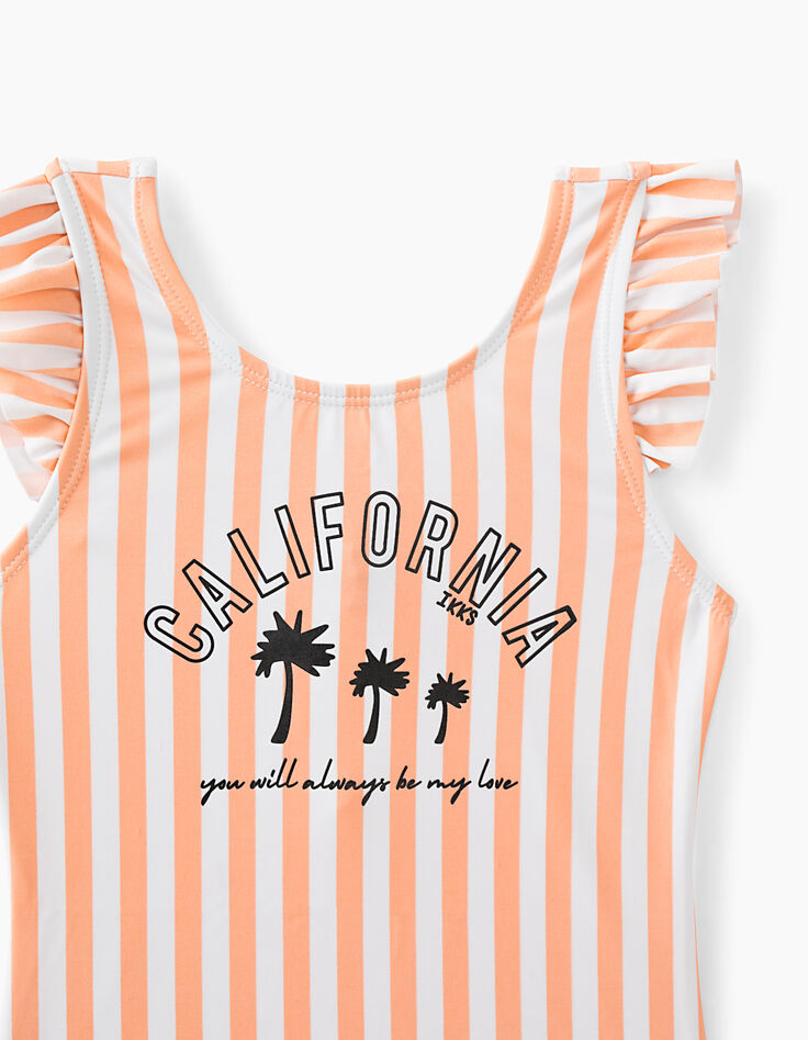 Maillot de bain 1 pièce pêche rayé fille -3