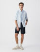 Chemise SLIM ciel motif rayures aquarellées Homme-2