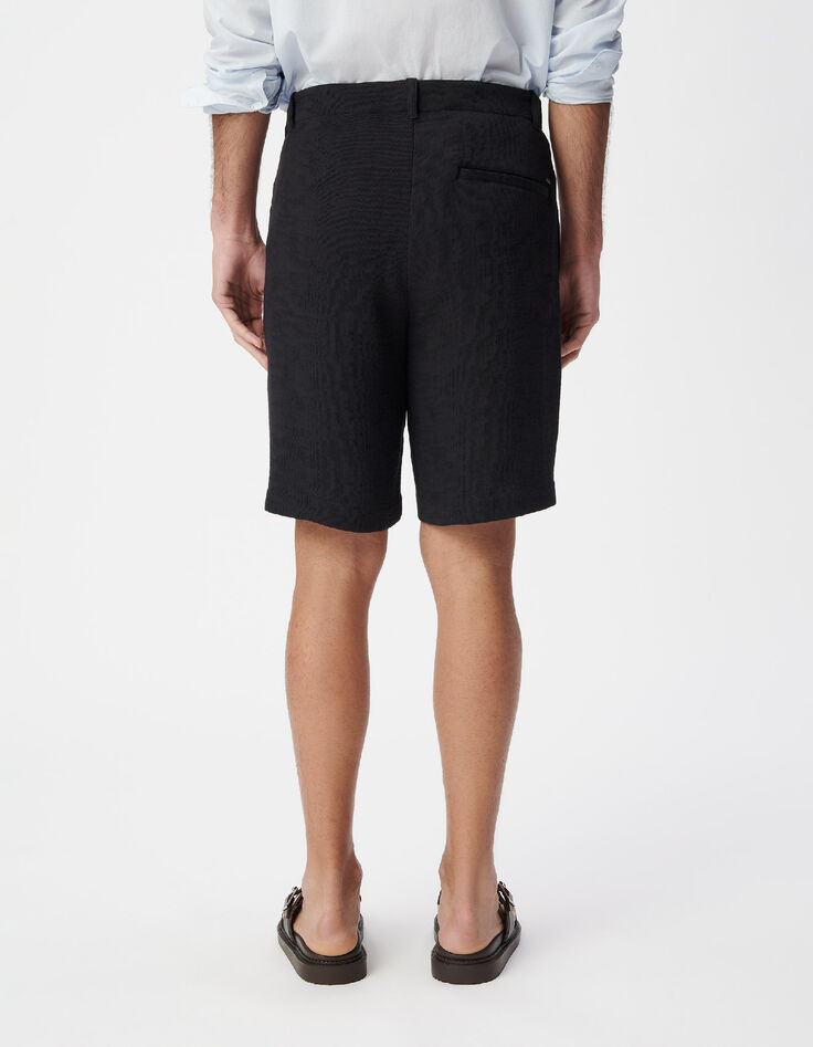 Bermudashorts schwarzer Plisseestoff Herren-3