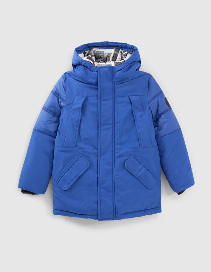 Boys’ electric blue quilted detail parka-2