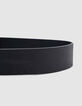 Black leather belt with metal rings Women-4