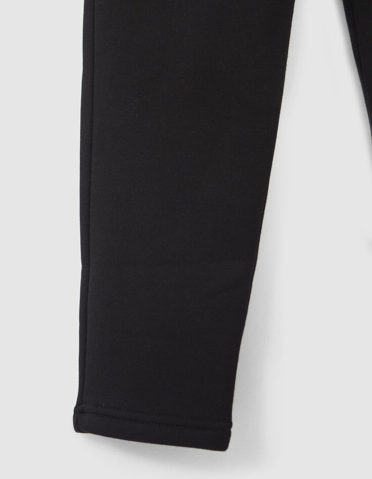 Boys&rsquo; black sweatshirt fabric joggers with print on back-4