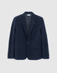 Men’s navy textured knit jacket-5