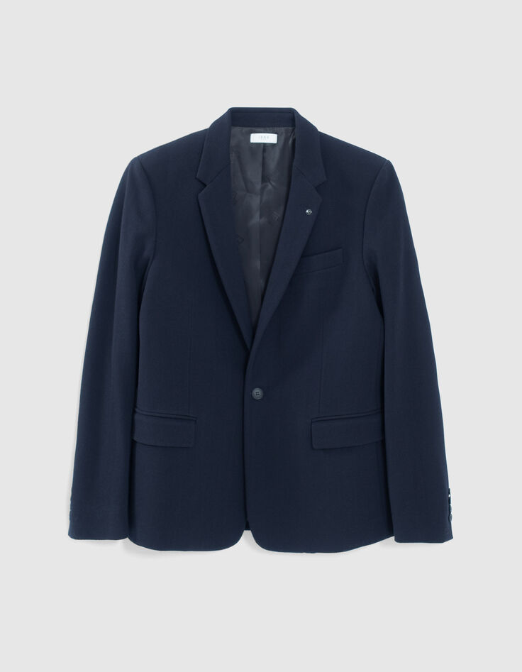 Men’s navy textured knit jacket-5