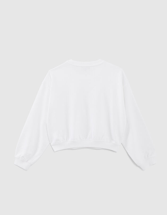 Cremeweißes Mädchen-Sweatshirt mit Glitzer-Schriftzug - IKKS