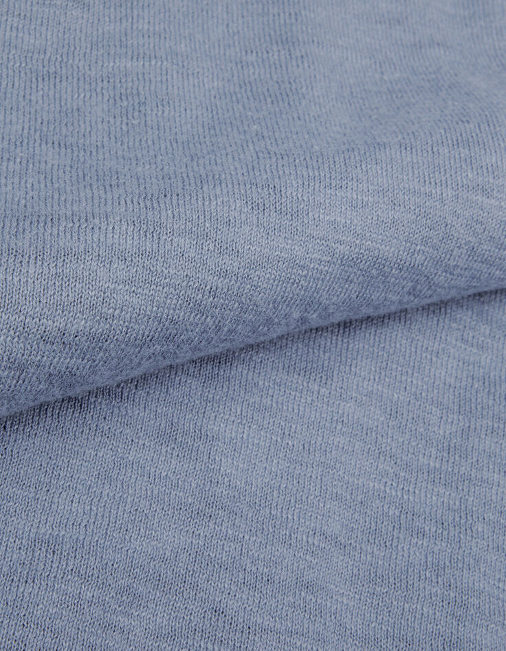 Polo manches courtes bleu coton flamm&eacute; Homme-8