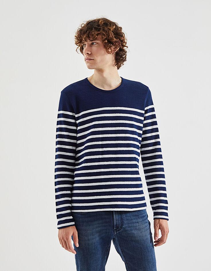 Sudadera marinera rayas marino y blanco Hombre-2