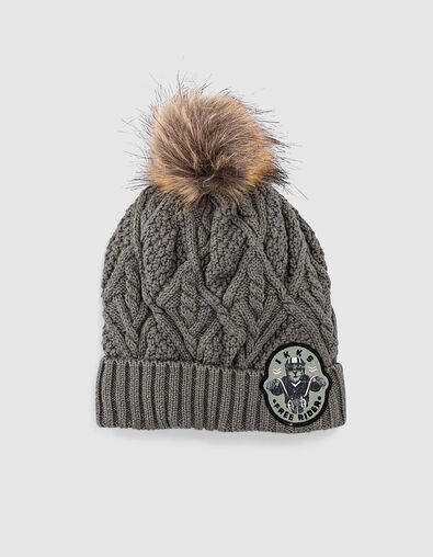 Gorro caqui claro de punto con ochos bebé niño  - IKKS