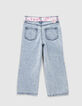 Vaqueros WIDE LEG azules cinturón pañuelo niña-3