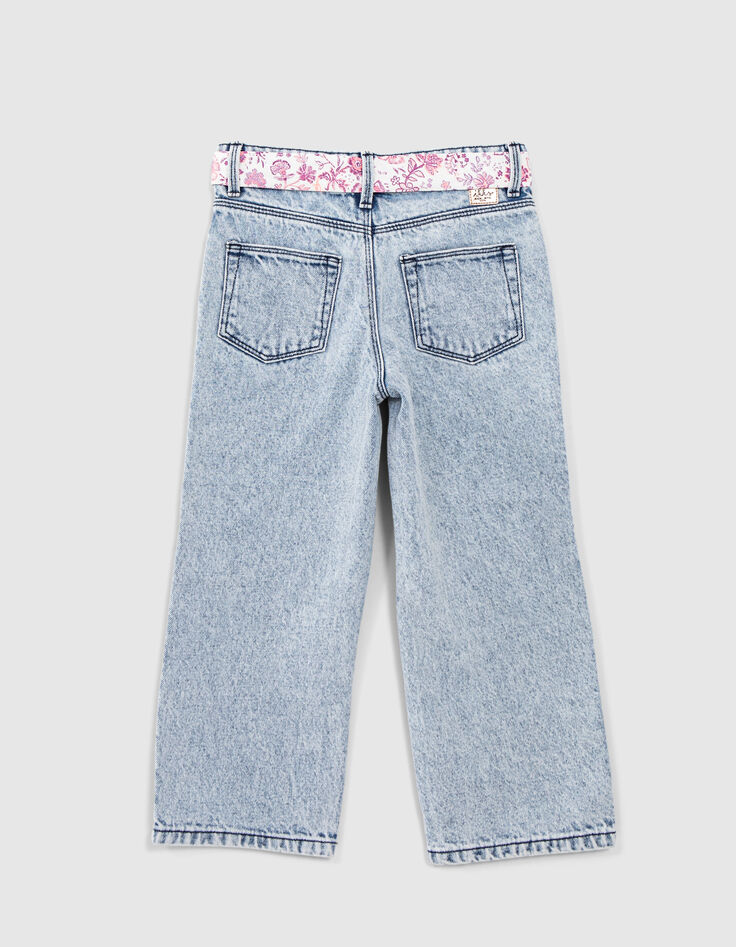 Vaqueros WIDE LEG azules cinturón pañuelo niña-3