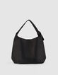 Schwarze Leder-Beuteltasche, Gr&ouml;&szlig;e L, f&uuml;r Damen -3