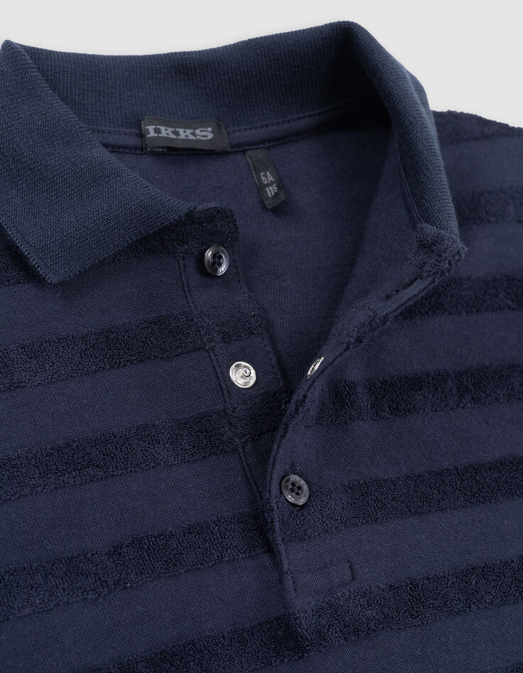 Marines Jungen-Poloshirt, Biobaumwolle, Streifen, Frottee-5