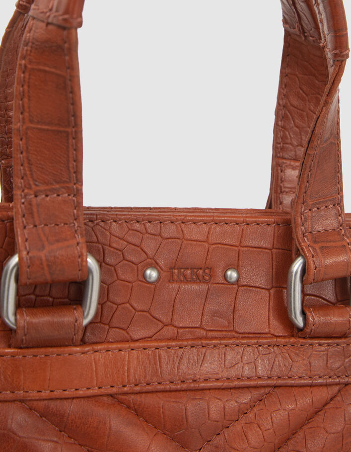 Bolso cabás 1440 Small cuero naranja cocodrilo mujer-3