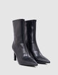 Women's black socks boots with thin heel-4
