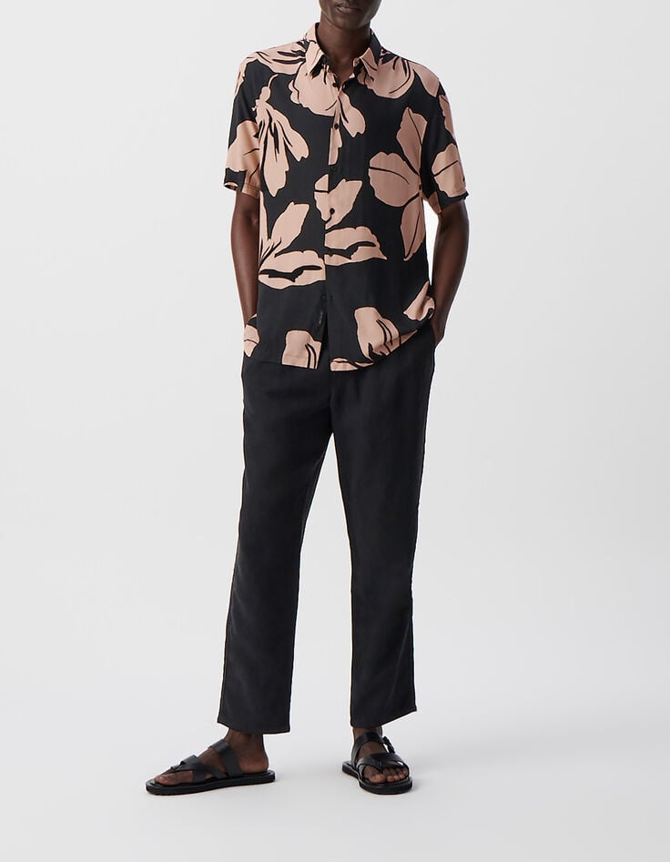 Rosa REGULAR-Herrenhemd LENZING&trade; ECOVERO&trade; Maxi-Blumen-1