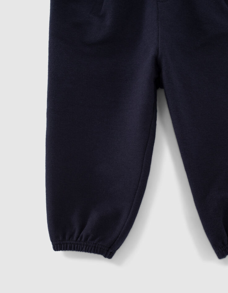 Marineblaue Jogginghose mit Halstuchgürtel für Babymädchen-4 Marineblaue Jogginghose mit Halstuchgürtel für Babymädchen-4