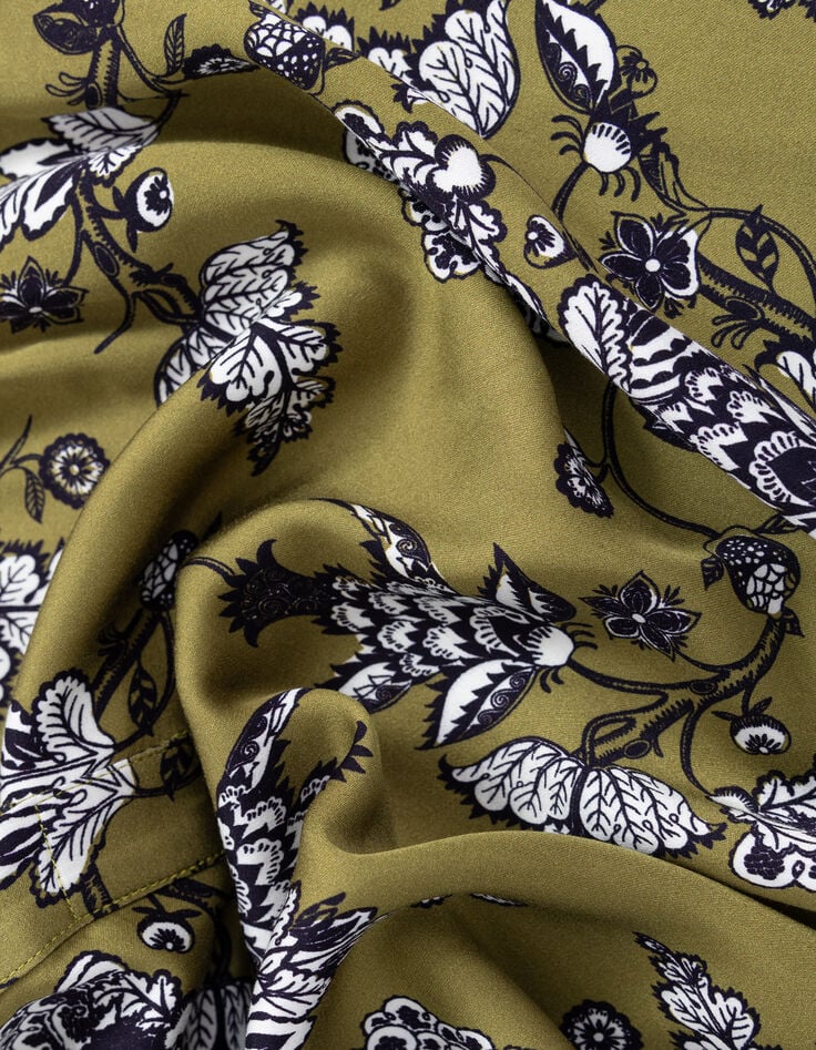 Blouse fluide verte imprimé floral Femme-8