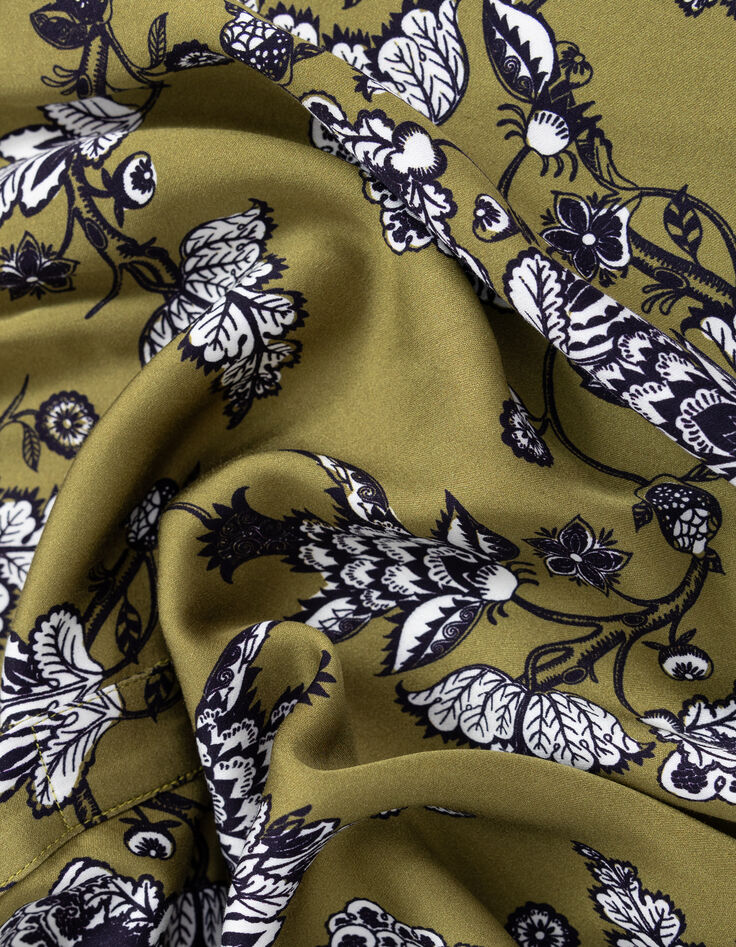 Blouse fluide verte imprimé floral Femme-8 Blouse fluide verte imprimé floral Femme-8