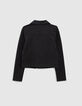 Cardigan noir esprit motard maille paillet&eacute; fille-3