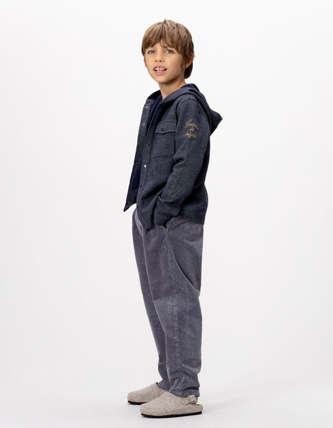 Blaue Loose-Jungenchinohose Rippstrick - IKKS