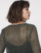 Blouse col V en maille fantaisie métallisée femme-5