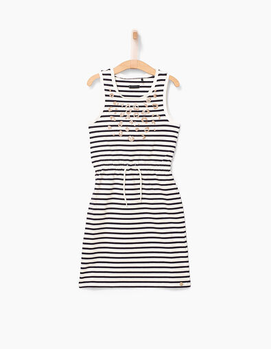 Girls' sailor vest dress with leopard-print foil - IKKS