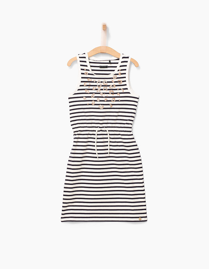 Girls' sailor vest dress with leopard-print foil-1