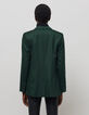 Women's emerald pinstripe suit jacket-4
