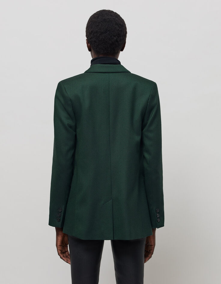Women's emerald pinstripe suit jacket-4