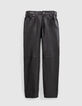 Men&rsquo;s black Chrome-free leather Pure Edition SLIM trousers-5