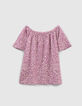 Girls’ violet daisy print LENZING™ ECOVERO™ viscose blouse-3