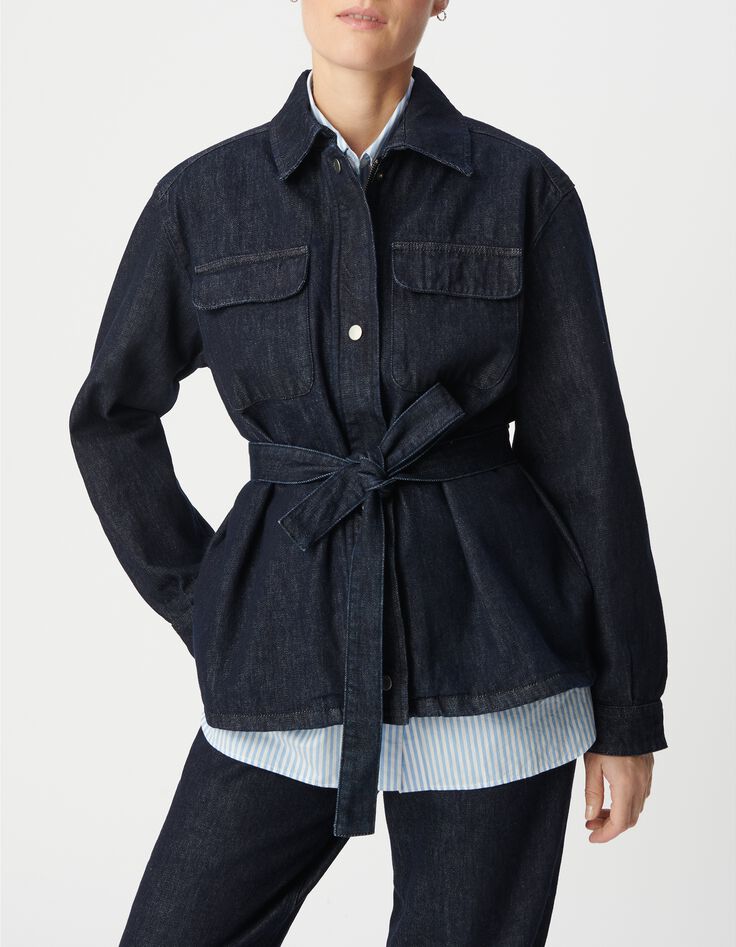 Dames Saharienne met rits in raw denim gerecycled katoen-7