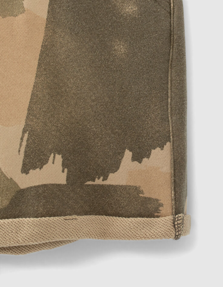 Bermudas beige felpa algodón ecológico camuflaje niño-5