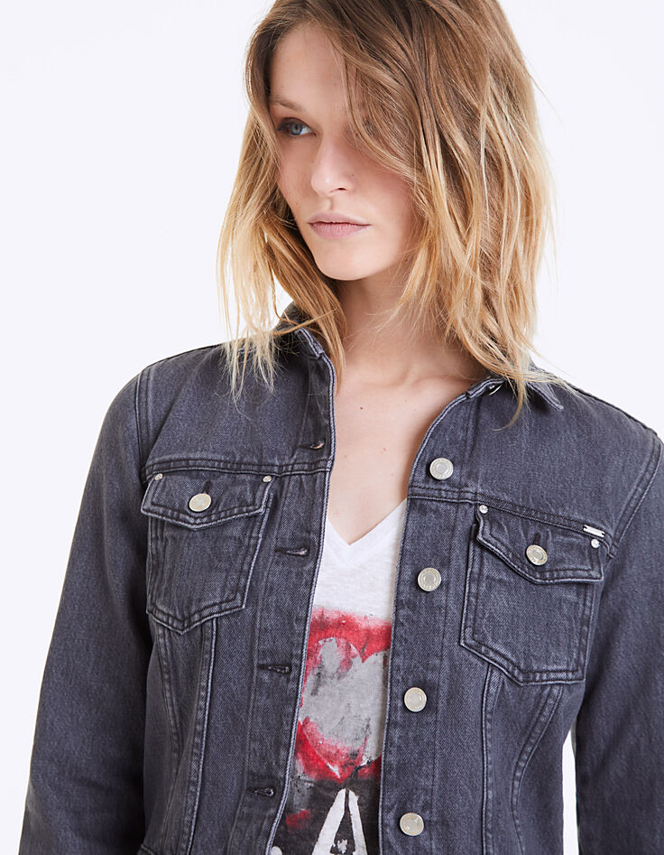 Chaqueta corta de denim visual espalda Thrashbird mujer-6