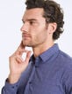 Chemise indigo imprimée origamis Homme-4