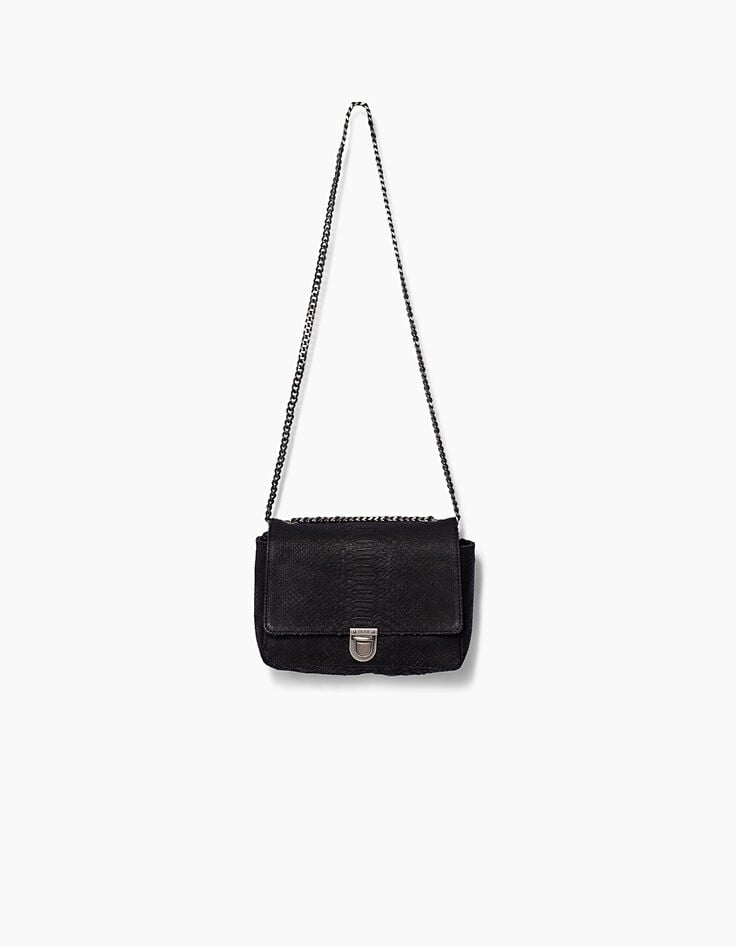 Cartera The Camera Girl de cuero negro efecto cobra mujer-4 Cartera The Camera Girl de cuero negro efecto cobra mujer-4