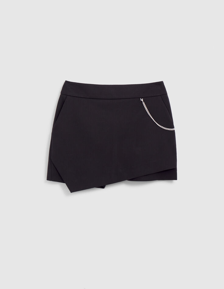 Schwarzer Damenskort mit abnehmbarer Kette-6