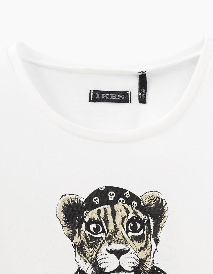 Girls' off-white tiger-guitarist graphic T-shirt-4