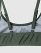 Maillot de bain 2 pièces kaki métallisé fille-5