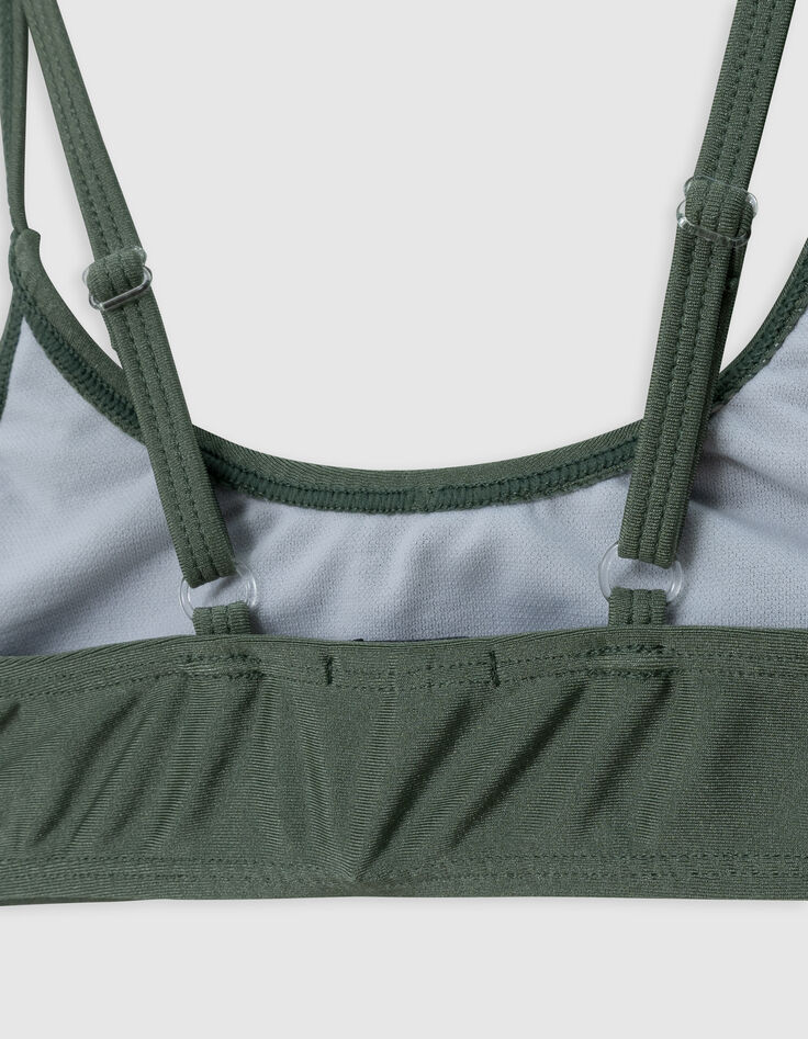 Maillot de bain 2 pièces kaki métallisé fille-5