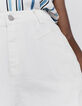 Short en coton denim blanc détails surpiqûres femme-4