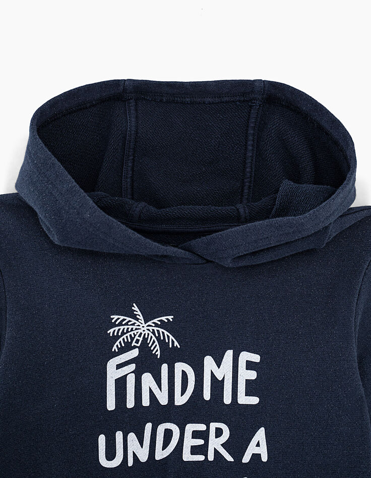 Girls’ navy slogan glitter sweatshirt dress-4