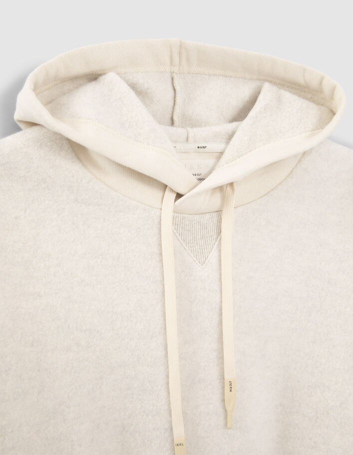Naturfarbenes Herrensweatshirt aus Doubleface-Sweatstoff-5